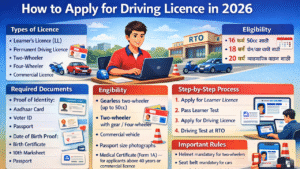 Driving Licence Apply Kasa Kara 2026