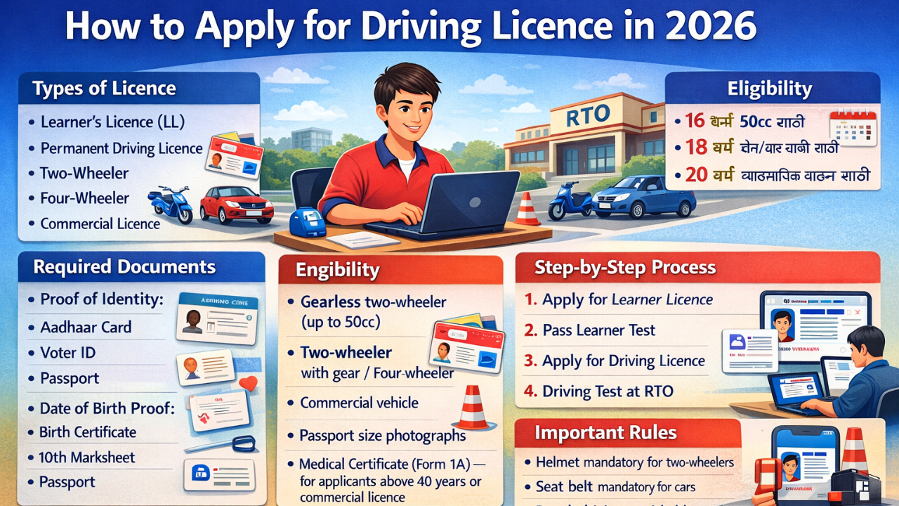 Driving Licence Apply Kasa Kara 2026